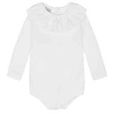 Babidu Girls White Big Frill Cotton Bodysuit