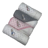 Peter Rabbit Baby Hooded Dimple Towel - Grey
