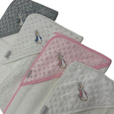 Peter Rabbit Baby Hooded Dimple Towel - Grey