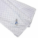 New Peter Rabbit & Flopsy Bunny Dimple Blanket - White Peter