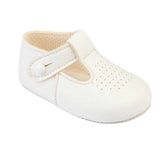 Baypods T-Bar White Soft Pram Shoes