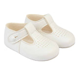 Baypods T-Bar White Soft Pram Shoes