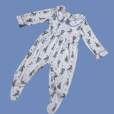 Boys Peter Rabbit Print Cotton Sleepsuit
