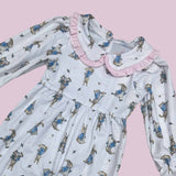 Girls Peter Rabbit Print Cotton Sleepsuit