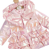 Mintini Girls Pink Frill Winter Coat