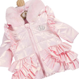 Mintini Girls Pink Furr Hood Winter Coat