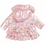 Mintini Girls Pink Frill Winter Coat
