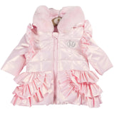 Mintini Girls Pink Furr Hood Winter Coat