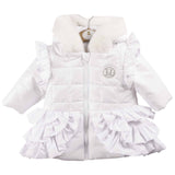Mintini Girls White Furr Hood Winter Coat