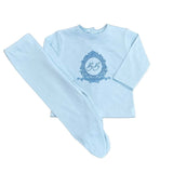 Perfect Little Thing Boys Blue Personalised Crest 2 Piece