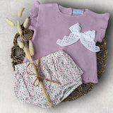 Girls Ditsy Knitted Print Top and Jam Pants Set 3 Months