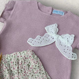 Girls Ditsy Knitted Print Top and Jam Pants Set 3 Months