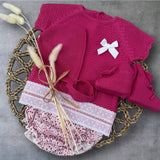 Girls Pink knitted Four Piece Outifit 3 Months
