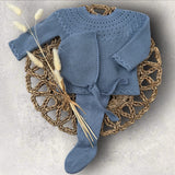 Boys Blue Knitted Three Piece Set Newborn