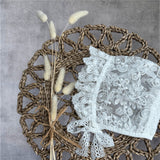 Baby Girls White Vintage Lace Bonnet