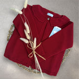 Mac Ilusion Knitted Collared Cardigan - Red