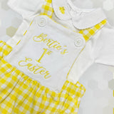Unisex Easter Lemon Gingham Romper And Vest