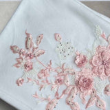 Baby Girls White Fleece Blanket With 3D Flowers