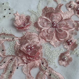 Baby Girls White Fleece Blanket With 3D Flowers