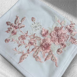 Baby Girls White Fleece Blanket With 3D Flowers