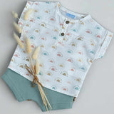 Baby Boys Cotton Top & Green Jam Pants 3 Months