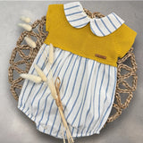 Baby Boys Blue Stripe Romper 3 Months