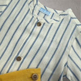 Baby Boys Cotton Stripe Shirt And Mustard Shorts 6 Months