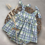 Girls Checked Dress and Jam Pants Set 3 Months