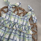 Girls Checked Dress and Jam Pants Set 3 Months