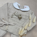 Beige Unisex Baby Spanish Knitted Outfit