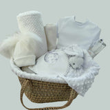 Unisex White Hospital Coming Home Basket