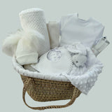 Unisex White Hospital Coming Home Basket