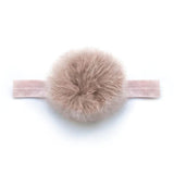 Baby Antique Mauve Pom Pom Headband - Dusky Pink