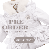 Mintini Girls White Furr Hood Winter Coat