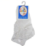 Soft Touch Lace Bow Ankle Sock - White