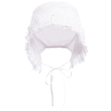 Sarah Louise White Hand Socked Bonnet With Flowers