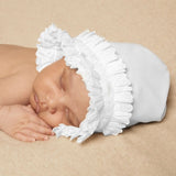 Sarah Louise White Hand Socked Bonnet With Flowers