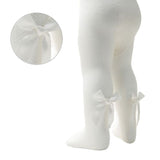 Soft Touch Girls Tights with Big Bow Detail - White