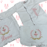 Baby Girls Personalised Set Sleepsuit, Bib & Burp Cloth