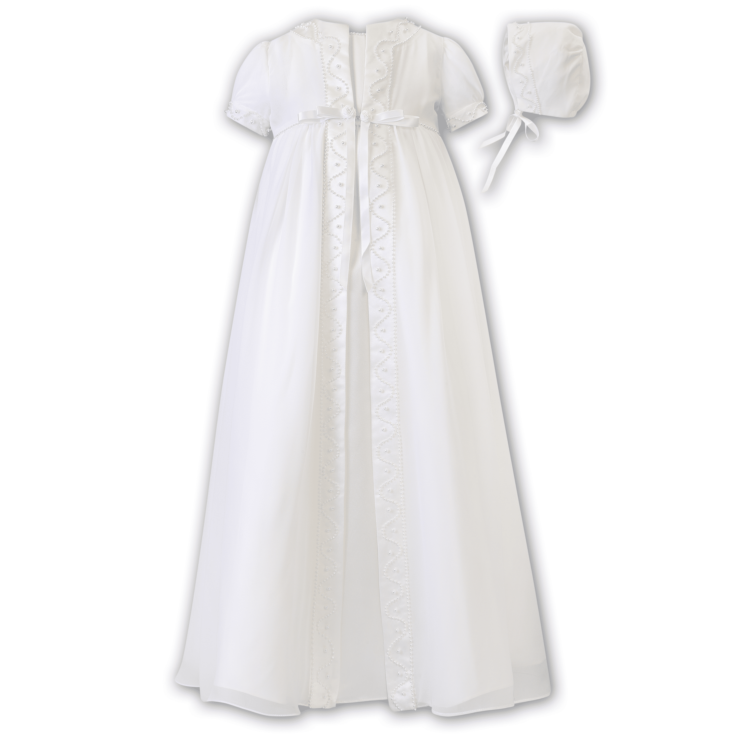 Sarah Louise - Girls Ivory Silk and Lace Christening Gown & Bonnet – The  Velveteen Rabbit