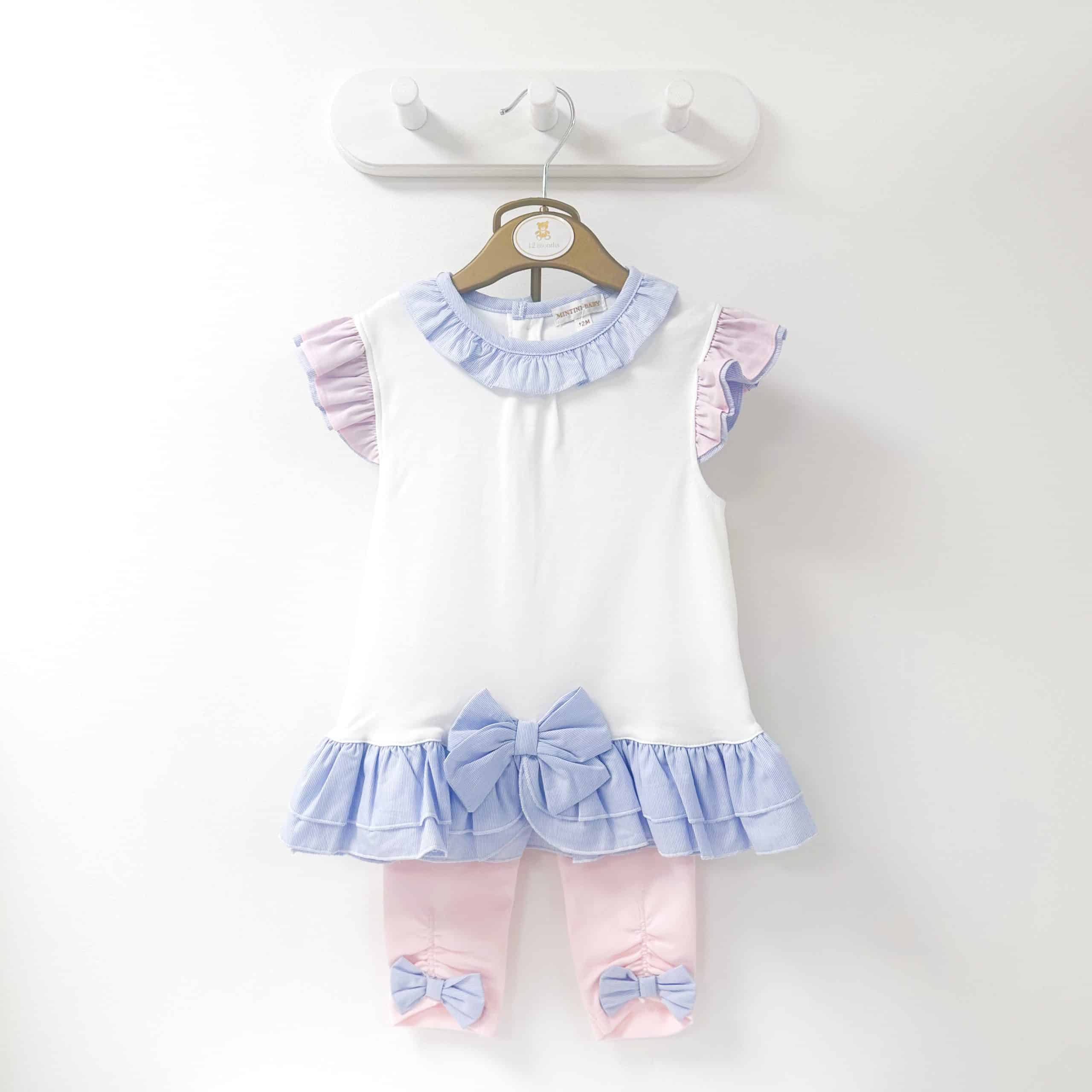 Mintini Baby - Baby Girls Pink Dress & Leggings Set