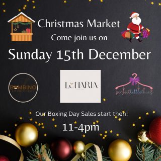 Come Join us next weekend for a little Christmas Boxing Day special event! 

Our Boxing Day Sale Starts instore only on SUNDAY 15th DECEMBER. Were we will be joined by @lunariafashion who will be starting their Boxing Day sales too. 

The embroidery machines will be on and you can get anything embroidered for that last minute gift idea! And walk away with lots of handmade baby sets personalised! 

This is not one to be missed! From 11am till 4pm 

Come join us to get in the Christmas spirit 🤶🏽🎄🎅

If you are a small business and want to show case your business send me a message you can happily join us the more the merrier.

Upto 90% on items all sale rails MUST GO 💨

It is cash only or bank transfer WE DO NOT EXCEPT CARDS ANYMORE.

Postcode : BL5 3NA 

#perfectlittlething_x #babyfashion #womanfashion #sales #boxingdaysale #trending #instagood #instafashion #christmasmarket #comejoinus #bolton #wigan #leigh #sales #newborn #childernsclothes #kidsclothes #fashion #onedaysale #instagram #instamood #love #followforfollowback